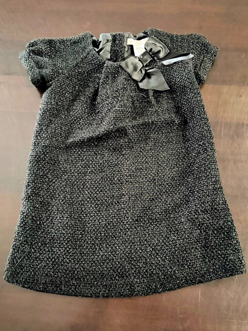 Janie and jack Girls Black Bow Dress Size 2T